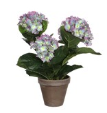 VidaXL Hortensia Kunstplant in Bloempot Stan - H40 x Ø35 cm - Paars