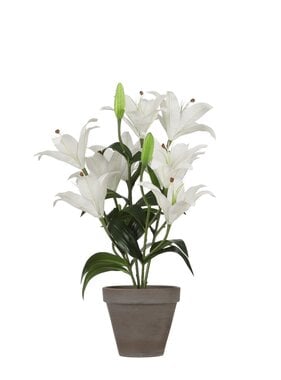 VidaXL Tijgerlelie Kunstplant in Bloempot Stan - H47 x Ø45 cm - Wit