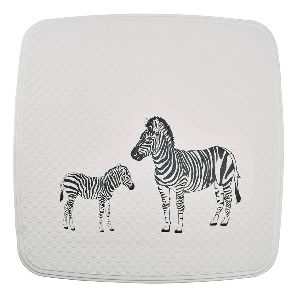 vidaXL Douchemat Zebra 54x54 cm wit en zwart