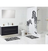 vidaXL Douchemat Zebra 54x54 cm wit en zwart