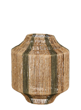 VidaXL Liliano Lantaarn - H36 x Ø30 cm - Jute - Donkergroen
