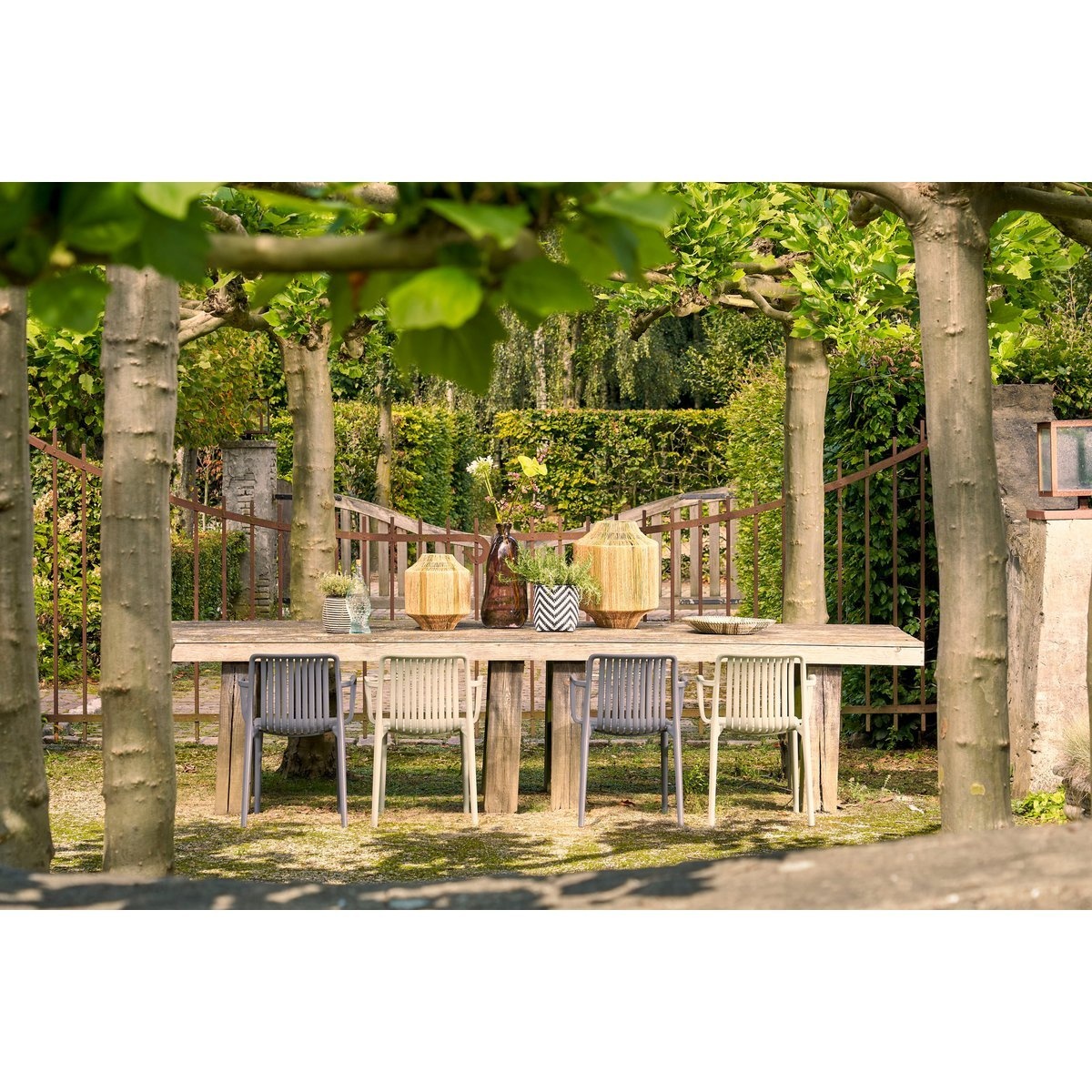 KantoormeubelenPlus Liliano Lantaarn - H36 x Ø30 cm - Jute - Donkergroen