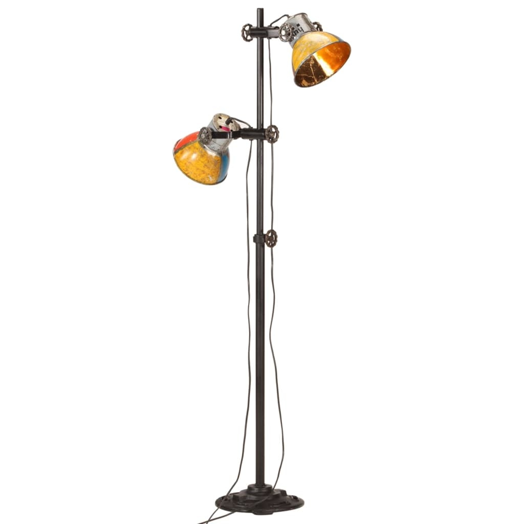 VidaXL Vloerlamp Met 2 Lampenkappen E27 Meerkleurig Kantoormeubelen Plus vidaxl-vloerlamp-met-2-lampenkappen-e27-meerkleurig-kantoormeubelen-plus