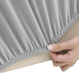 vidaXL Driezitsbankhoes stretch polyester jersey grijs