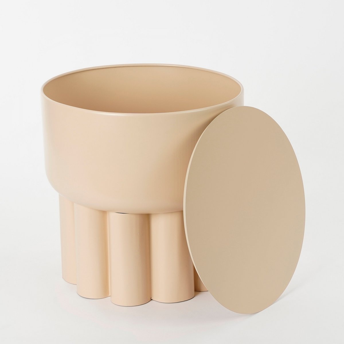 KantoormeubelenPlus Rohan Bijzettafel - H39 x Ø38 cm - Metaal - Lichtbruin