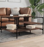 VidaXL Salontafel 100x100x48,5 cm bewerkt hout bruin eikenkleur