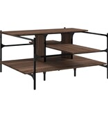VidaXL Salontafel 100x100x48,5 cm bewerkt hout bruin eikenkleur