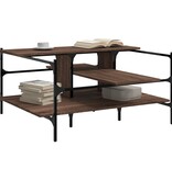 VidaXL Salontafel 100x100x48,5 cm bewerkt hout bruin eikenkleur