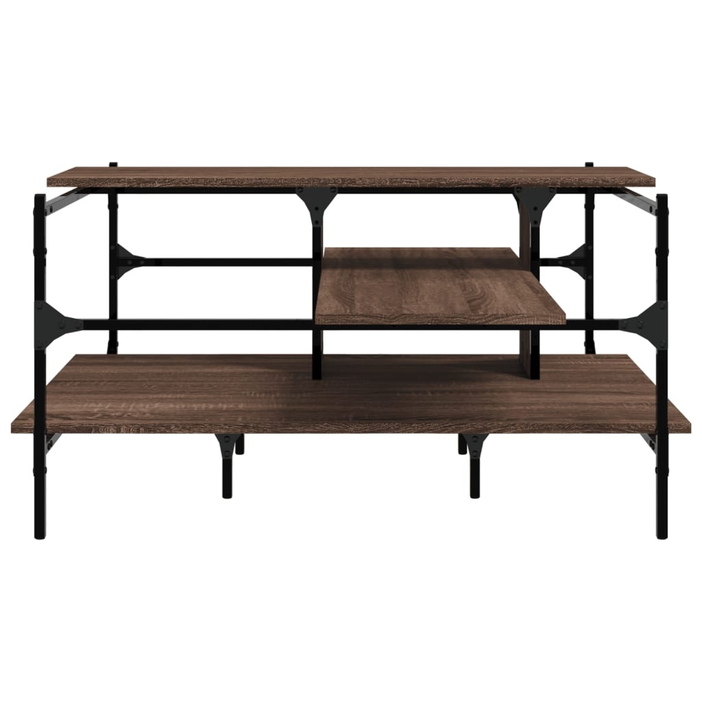 VidaXL Salontafel 100x100x48,5 cm bewerkt hout bruin eikenkleur