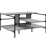 VidaXL Salontafel 100x100x48,5 cm bewerkt hout grijs sonoma