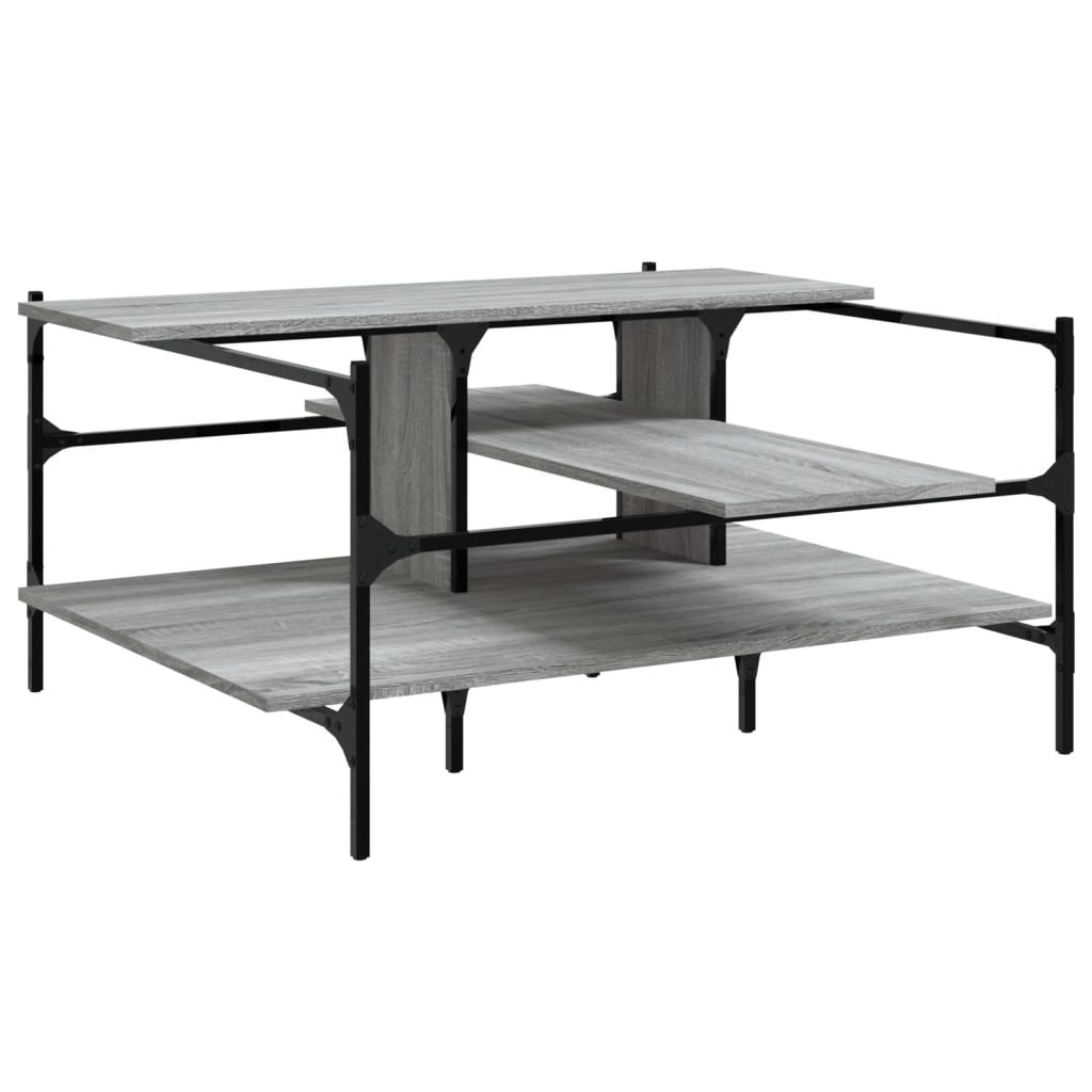 VidaXL Salontafel 100x100x48,5 cm bewerkt hout grijs sonoma