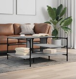 VidaXL Salontafel 100x100x48,5 cm bewerkt hout grijs sonoma