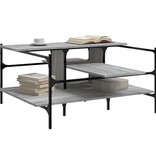 VidaXL Salontafel 100x100x48,5 cm bewerkt hout grijs sonoma