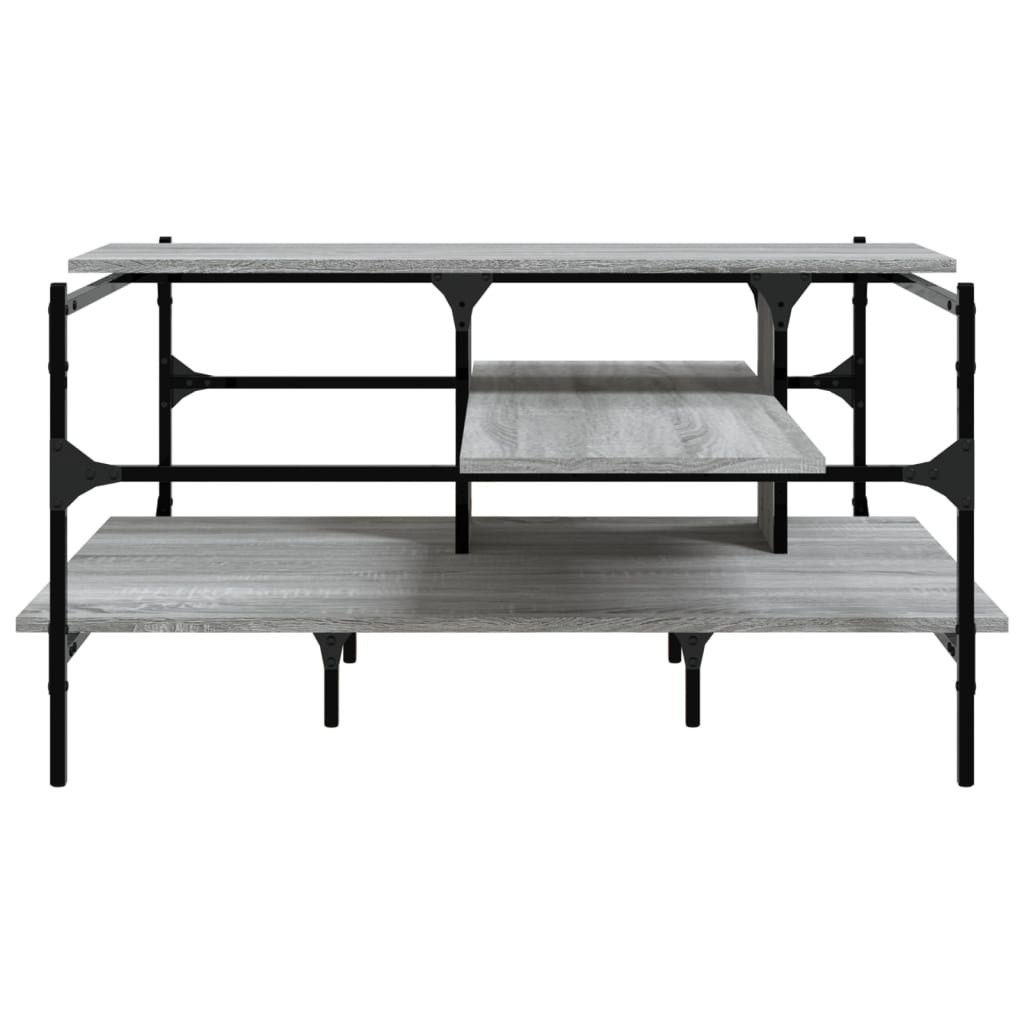 VidaXL Salontafel 100x100x48,5 cm bewerkt hout grijs sonoma