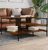 VidaXL Salontafel 100x100x48,5 cm bewerkt hout gerookt eikenkleurig