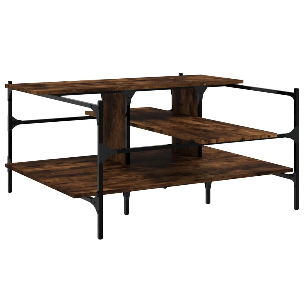 VidaXL Salontafel 100x100x48,5 cm bewerkt hout gerookt eikenkleurig