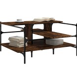 VidaXL Salontafel 100x100x48,5 cm bewerkt hout gerookt eikenkleurig