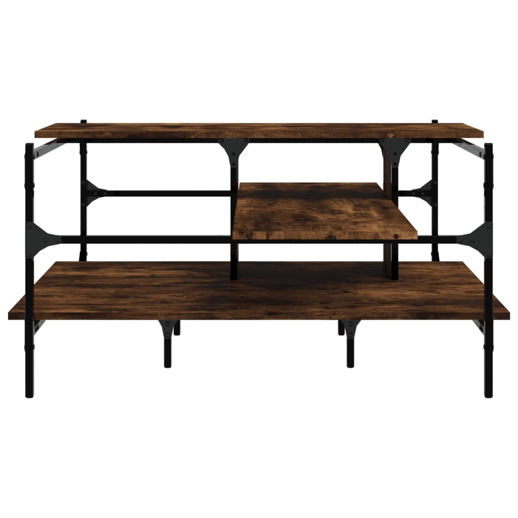VidaXL Salontafel 100x100x48,5 cm bewerkt hout gerookt eikenkleurig