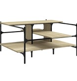 VidaXL Salontafel 100x100x48,5 cm bewerkt hout sonoma eikenkleurig