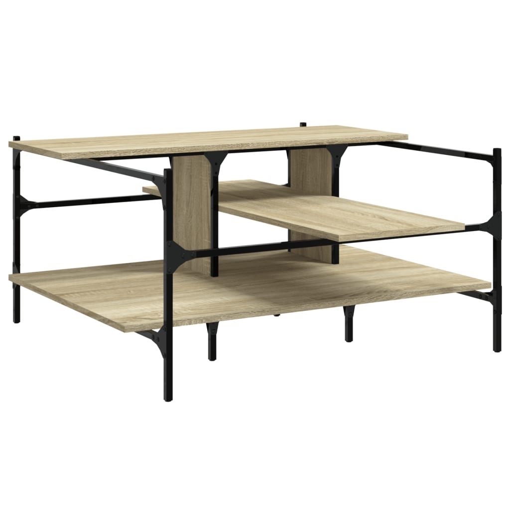 VidaXL Salontafel 100x100x48,5 cm bewerkt hout sonoma eikenkleurig