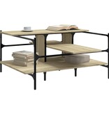 VidaXL Salontafel 100x100x48,5 cm bewerkt hout sonoma eikenkleurig