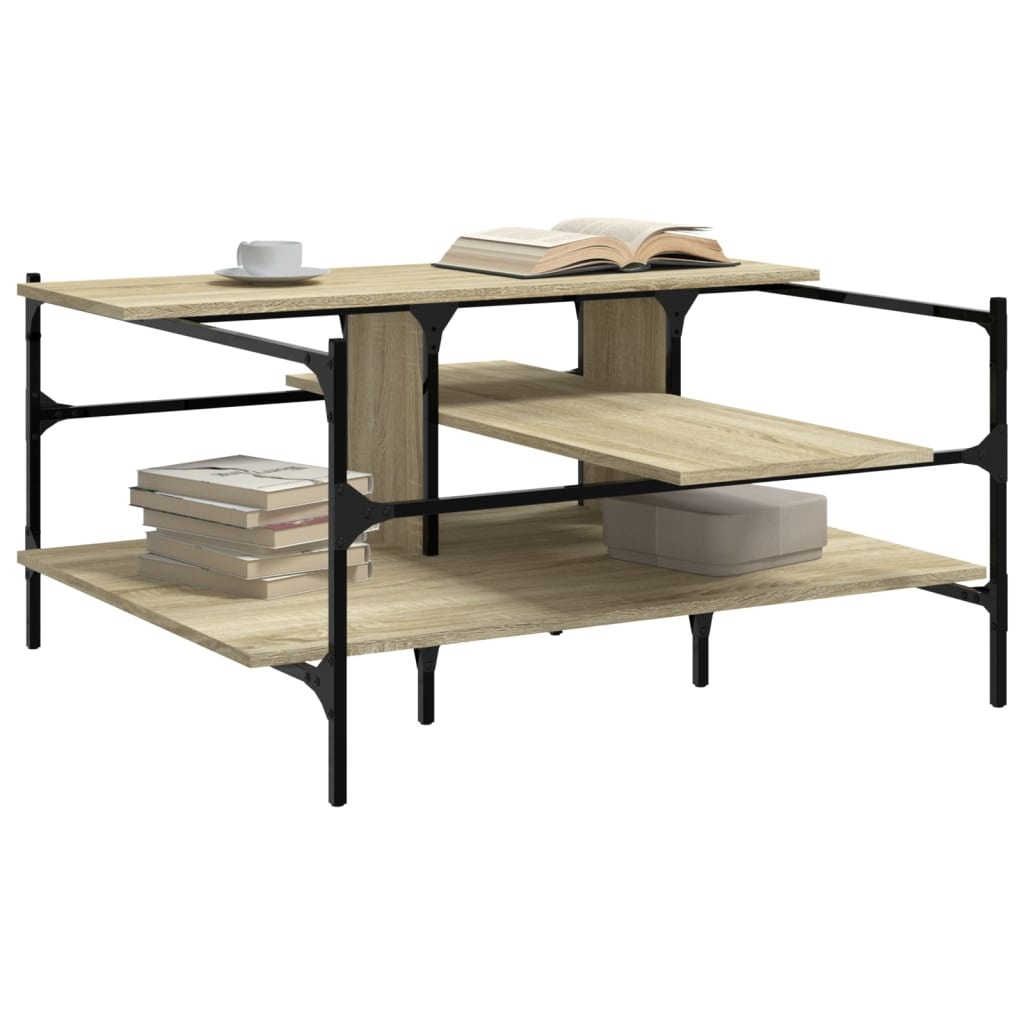 VidaXL Salontafel 100x100x48,5 cm bewerkt hout sonoma eikenkleurig