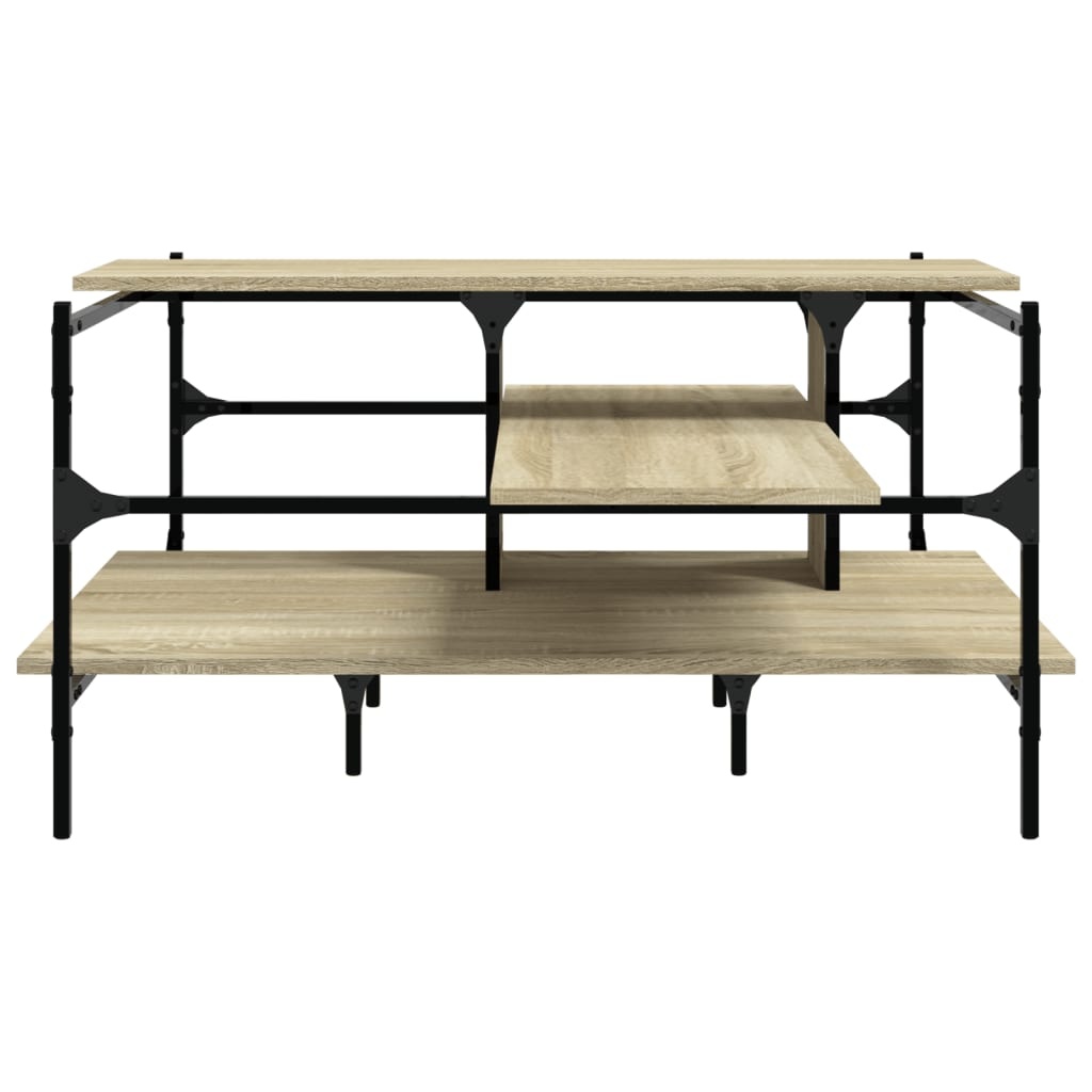 VidaXL Salontafel 100x100x48,5 cm bewerkt hout sonoma eikenkleurig