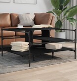 VidaXL Salontafel 100x100x48,5 cm bewerkt  hout zwart
