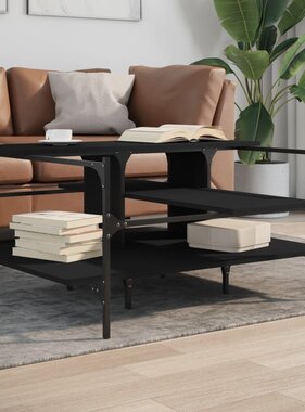 VidaXL Salontafel 100x100x48,5 cm bewerkt  hout zwart