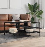 VidaXL Salontafel 100x100x48,5 cm bewerkt  hout zwart