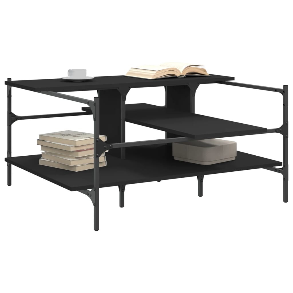 VidaXL Salontafel 100x100x48,5 cm bewerkt  hout zwart