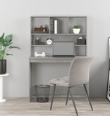 VidaXL Bureau met schappen 102x45x148 cm bewerkt hout betongrijs