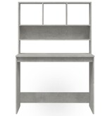 VidaXL Bureau met schappen 102x45x148 cm bewerkt hout betongrijs