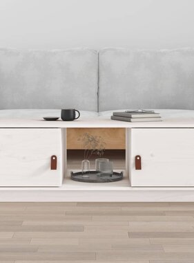 VidaXL Salontafel 100x50x35 cm massief grenenhout wit