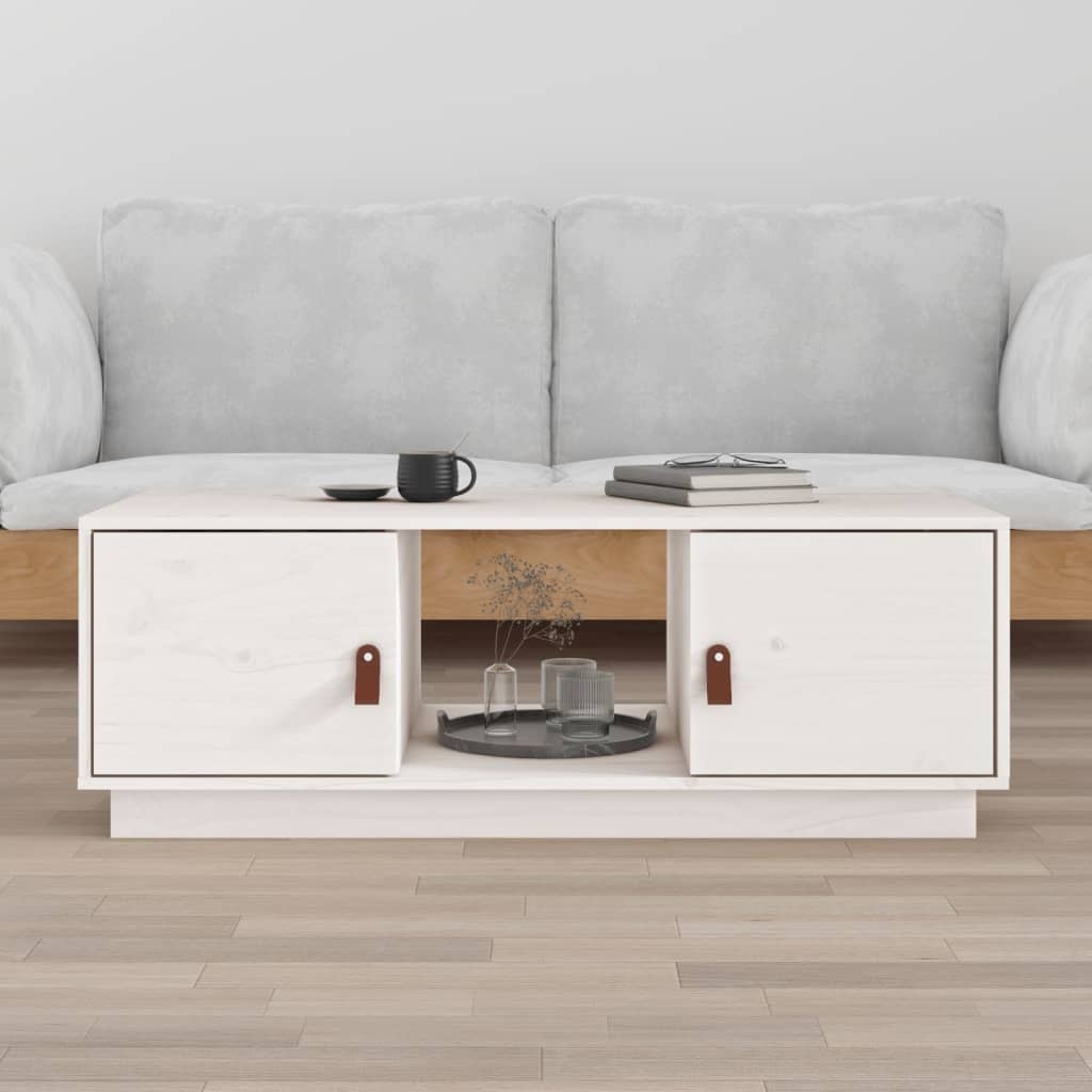 VidaXL Salontafel 100x50x35 cm massief grenenhout wit
