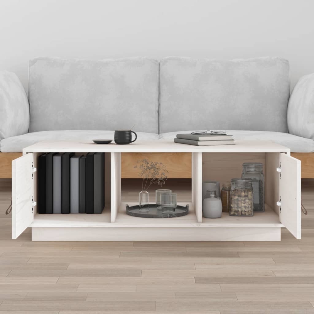 VidaXL Salontafel 100x50x35 cm massief grenenhout wit
