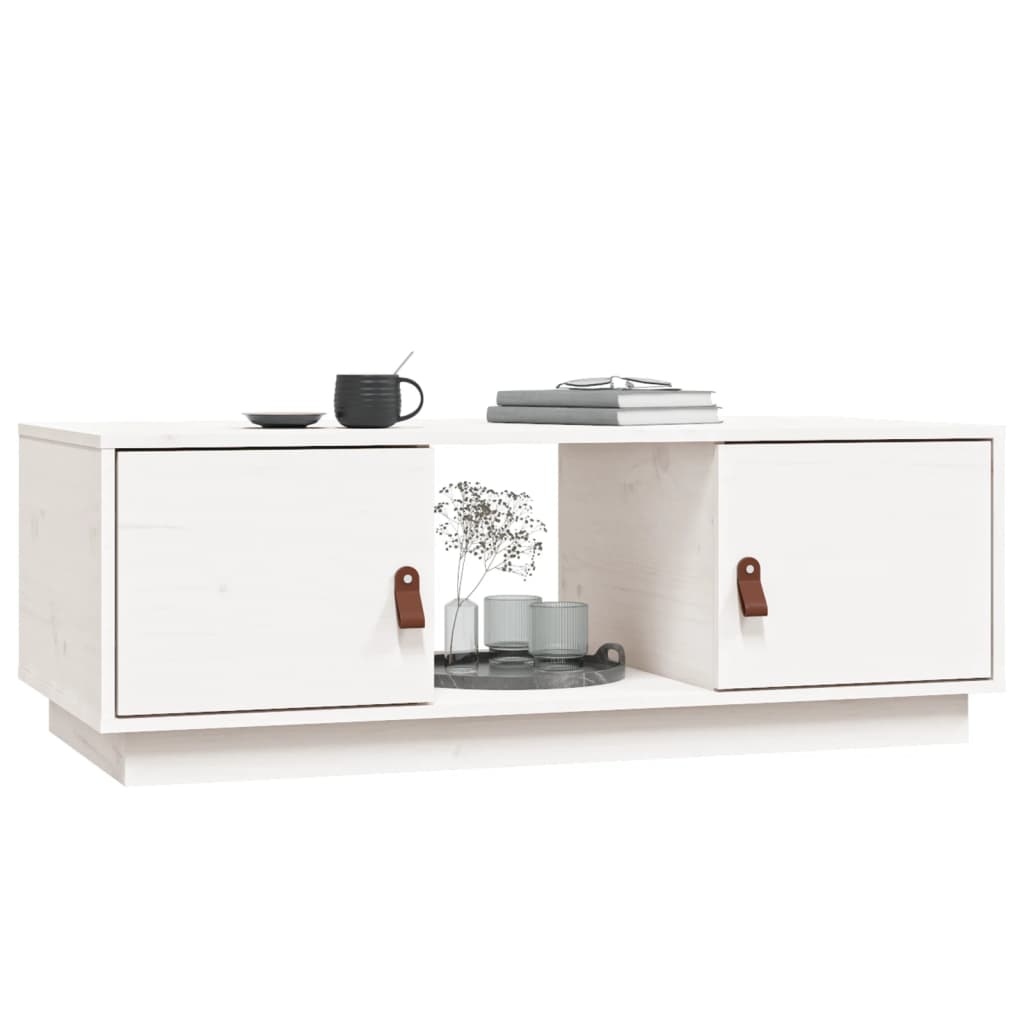 VidaXL Salontafel 100x50x35 cm massief grenenhout wit