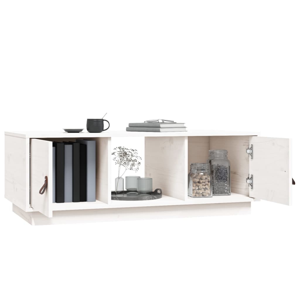 VidaXL Salontafel 100x50x35 cm massief grenenhout wit