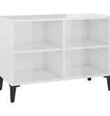 VidaXL Tv-meubel met metalen poten 69,5x30x50 cm hoogglans wit