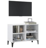 VidaXL Tv-meubel met metalen poten 69,5x30x50 cm hoogglans wit