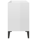 VidaXL Tv-meubel met metalen poten 69,5x30x50 cm hoogglans wit