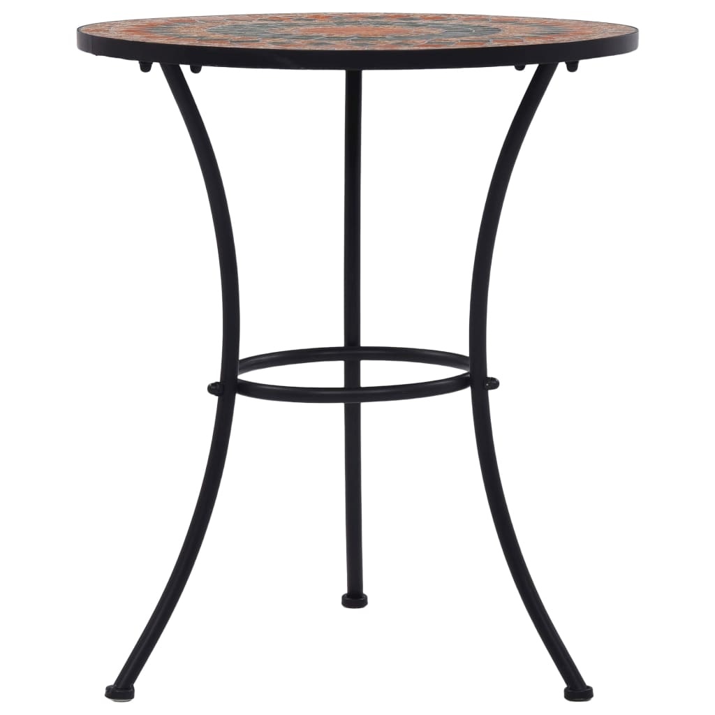 vidaXL Bistrotafel mozaïek 60 cm keramiek oranje en grijs