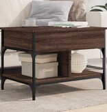 VidaXL Salontafel 70x50x50 cm bewerkt hout en metaal bruineikenkleur