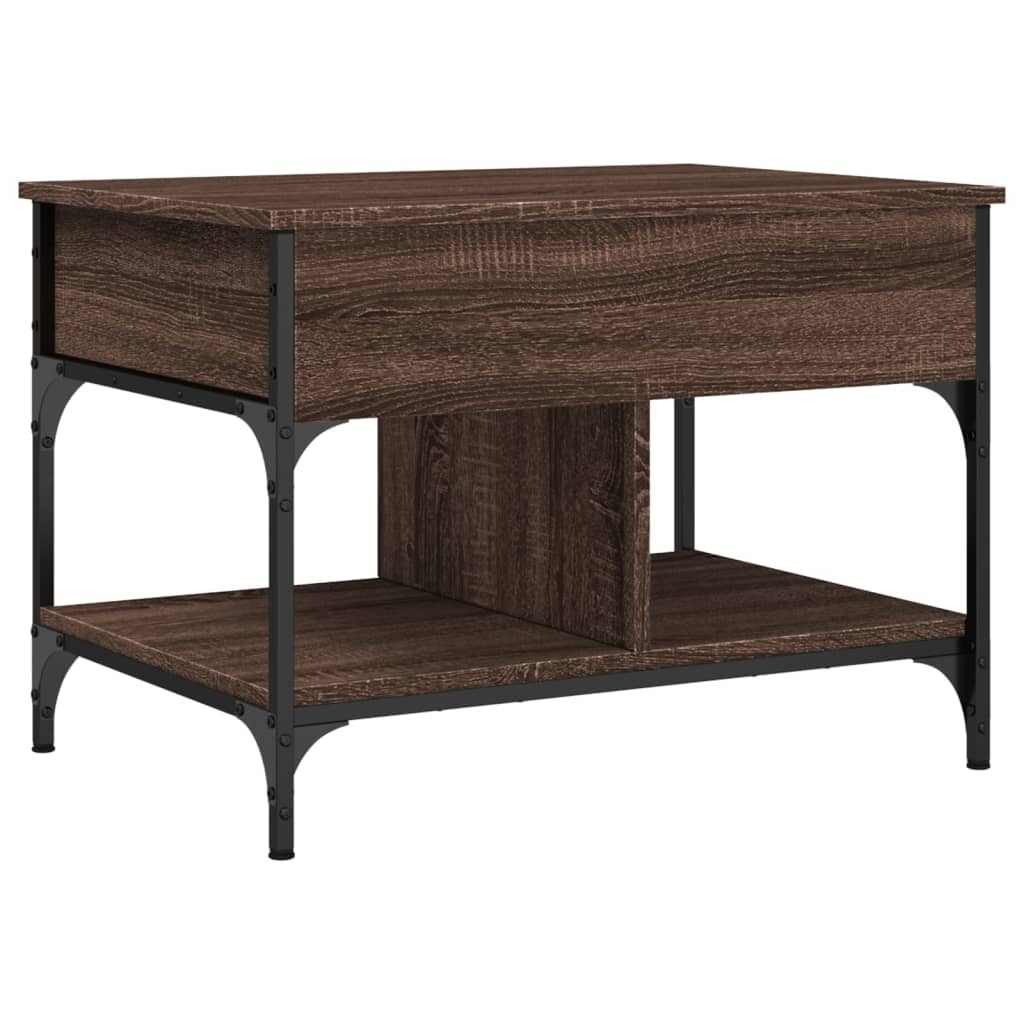 VidaXL Salontafel 70x50x50 cm bewerkt hout en metaal bruineikenkleur