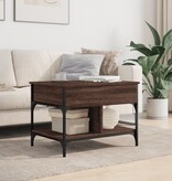 VidaXL Salontafel 70x50x50 cm bewerkt hout en metaal bruineikenkleur