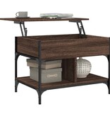 VidaXL Salontafel 70x50x50 cm bewerkt hout en metaal bruineikenkleur