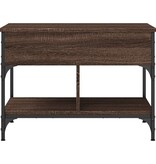VidaXL Salontafel 70x50x50 cm bewerkt hout en metaal bruineikenkleur