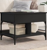 VidaXL Salontafel 70x50x50 cm bewerkt hout en metaal zwart