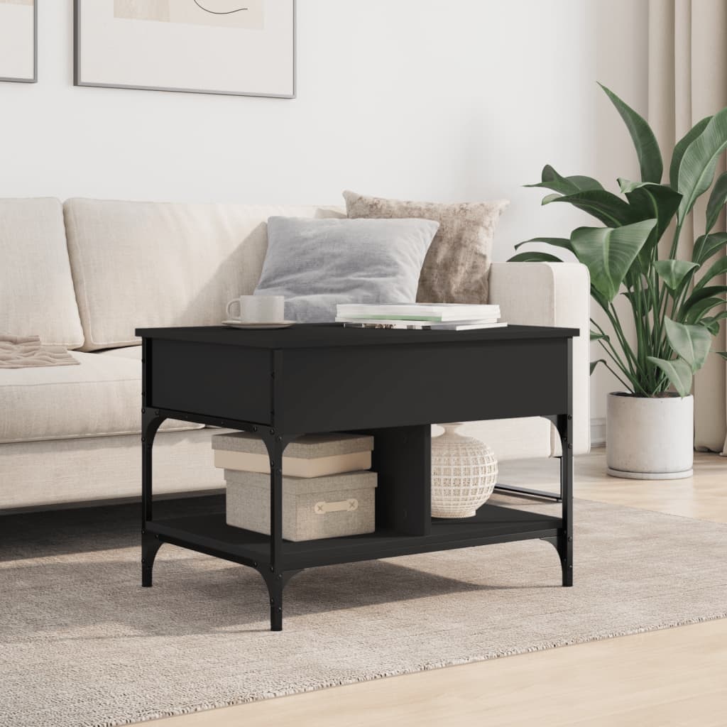 VidaXL Salontafel 70x50x50 cm bewerkt hout en metaal zwart