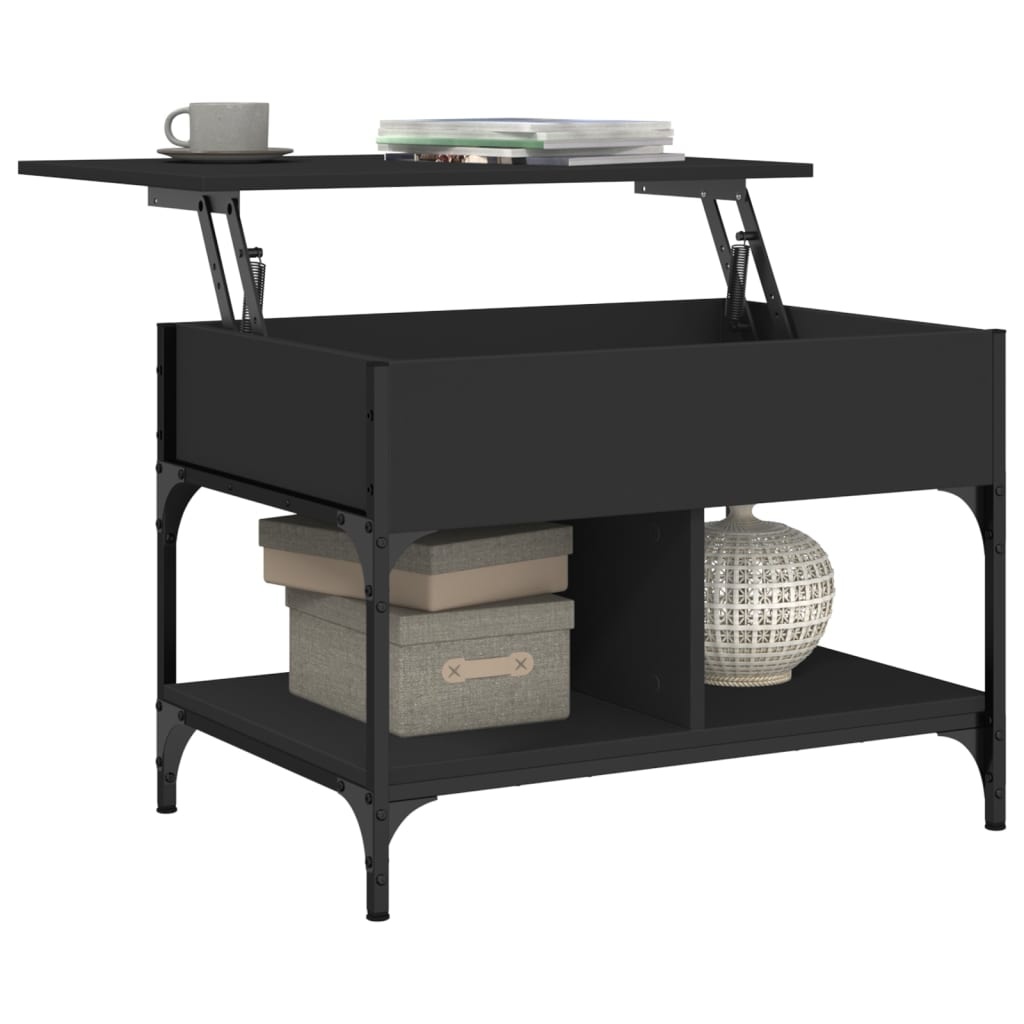 VidaXL Salontafel 70x50x50 cm bewerkt hout en metaal zwart